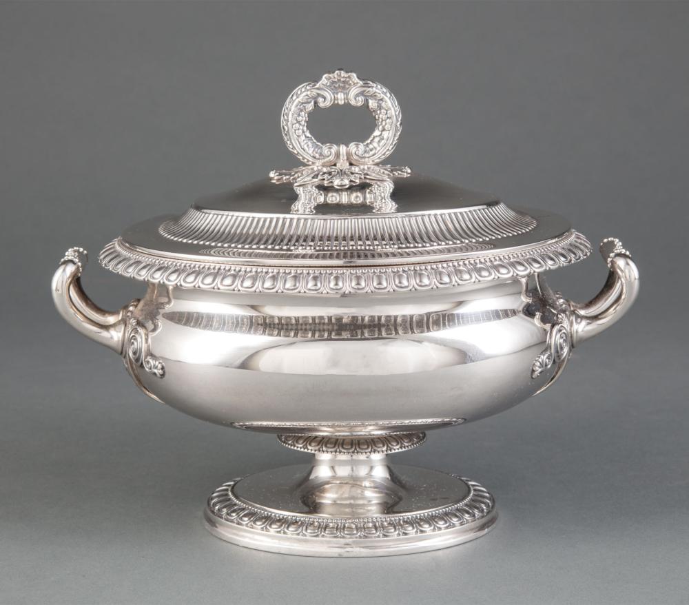 Appraisal: Regency Sterling Silver Sauce Tureen Benjamin Smith II London ovoid