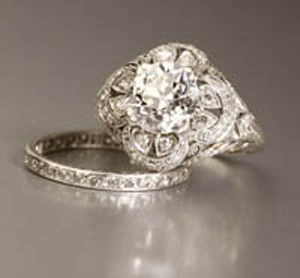 Appraisal: A Belle Epoque diamond wedding set A Belle Epoque diamond