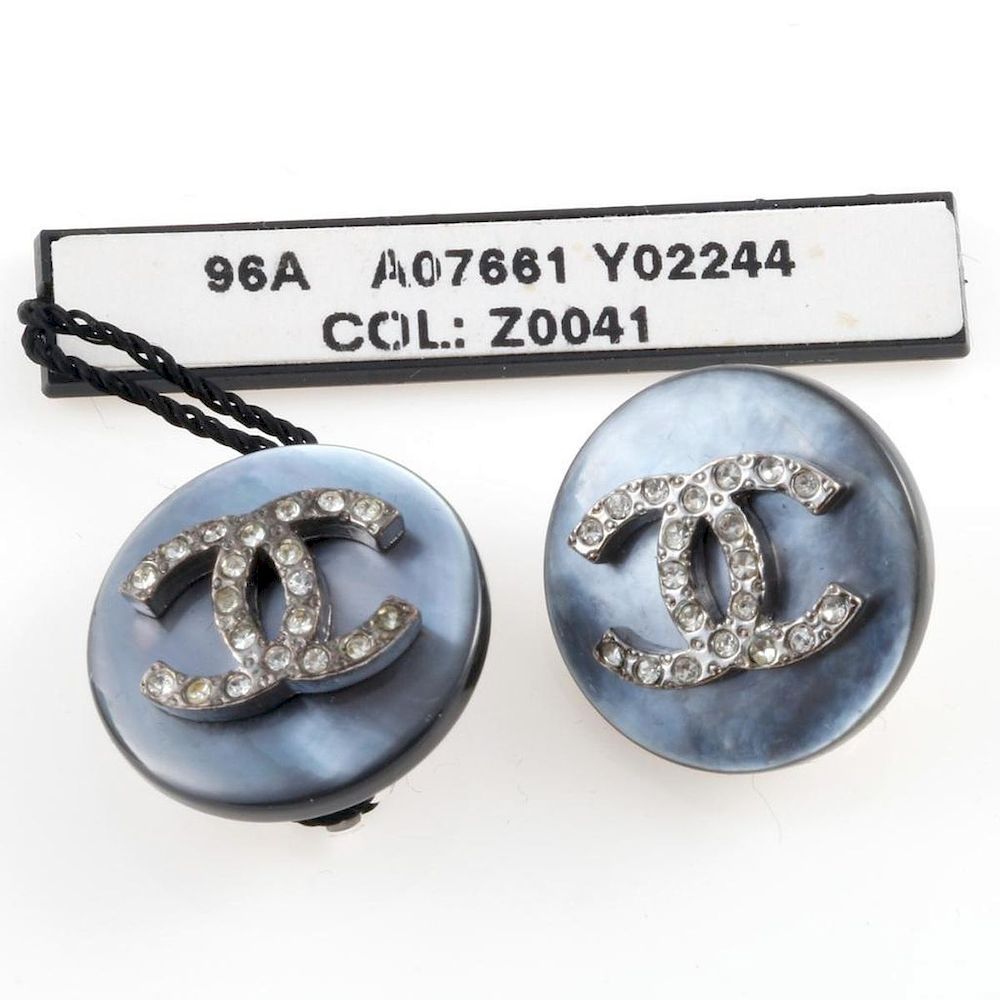 Appraisal: Chanel Vintage Clip-on Earrings with box Made in France diameter