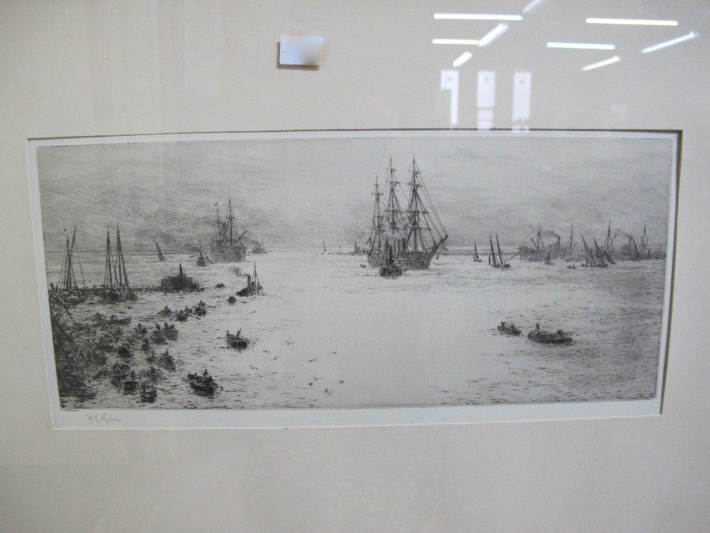 Appraisal: WILLIAM LIONEL WYLLIE RE Drypoint 'Naples Bay' signed in pencil