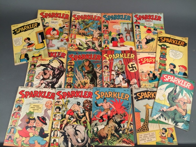 Appraisal: Fourteen Sparkler Comics - Ungraded unrestored Most of these comics