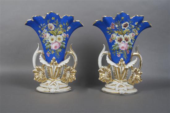 Appraisal: A Pair of Paris Porcelain Vases Height inches