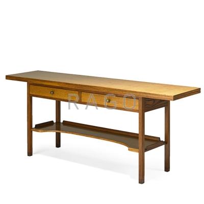 Appraisal: EDWARD WORMLEY - DUNBAR Flip-top console table Berne IN s