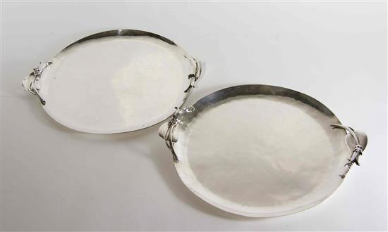 Appraisal: Sale Lot Two Mexican Silver Trays Royal Haeger by Royal