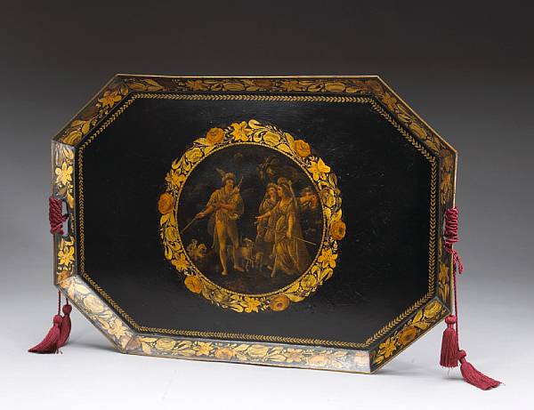 Appraisal: A Regency t le peinte tray early th century Of