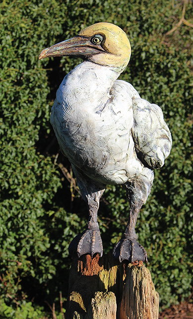 Appraisal: DAVID COOKE b 'GANNET' STONEWARE mounted on a wooden post