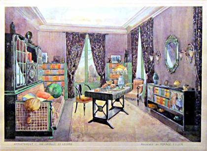 Appraisal: piece Color Gouache Drawing Fuller Horace Apartment par La Halle