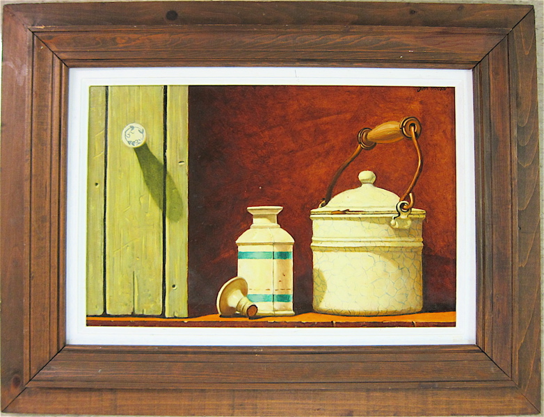 Appraisal: JOHN HELLER OIL ON BOARD - American Still life with