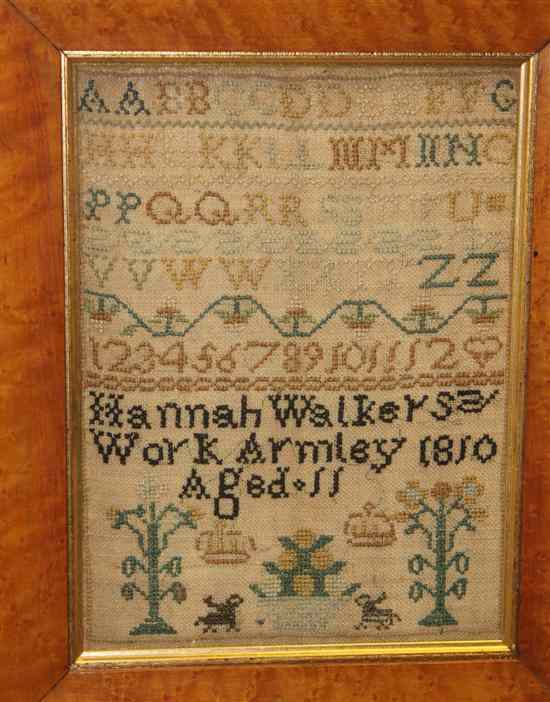 Appraisal: A George III needlework sampler by Hannah Walker dated Armley