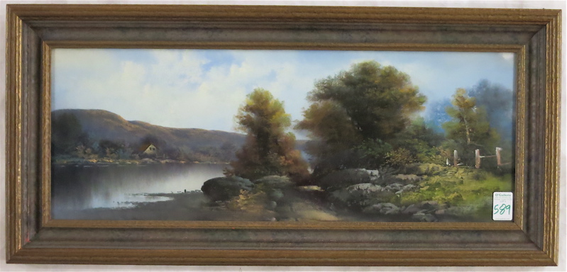 Appraisal: RIVER LANDSCAPE PASTEL ON PAPER early th century Image measures