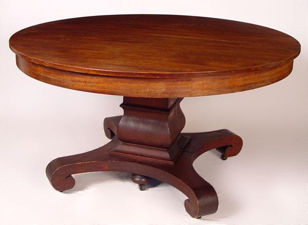 Appraisal: BERKEY GAY MAHOGANY ROUND PEDESTAL DINING TABLE Expandable mahogany table