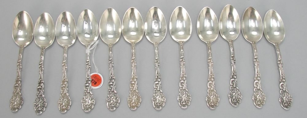 Appraisal: TWELVE GORHAM STERLING SILVER TEASPOONS In the Versailles pattern Approx