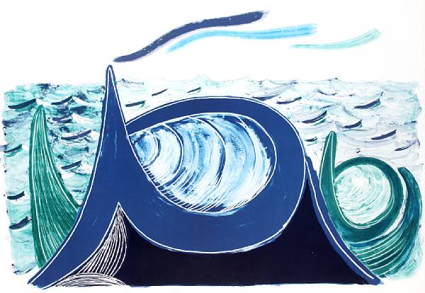 Appraisal: David Hockney British born The Wave MCA Tokyo Lithograph in