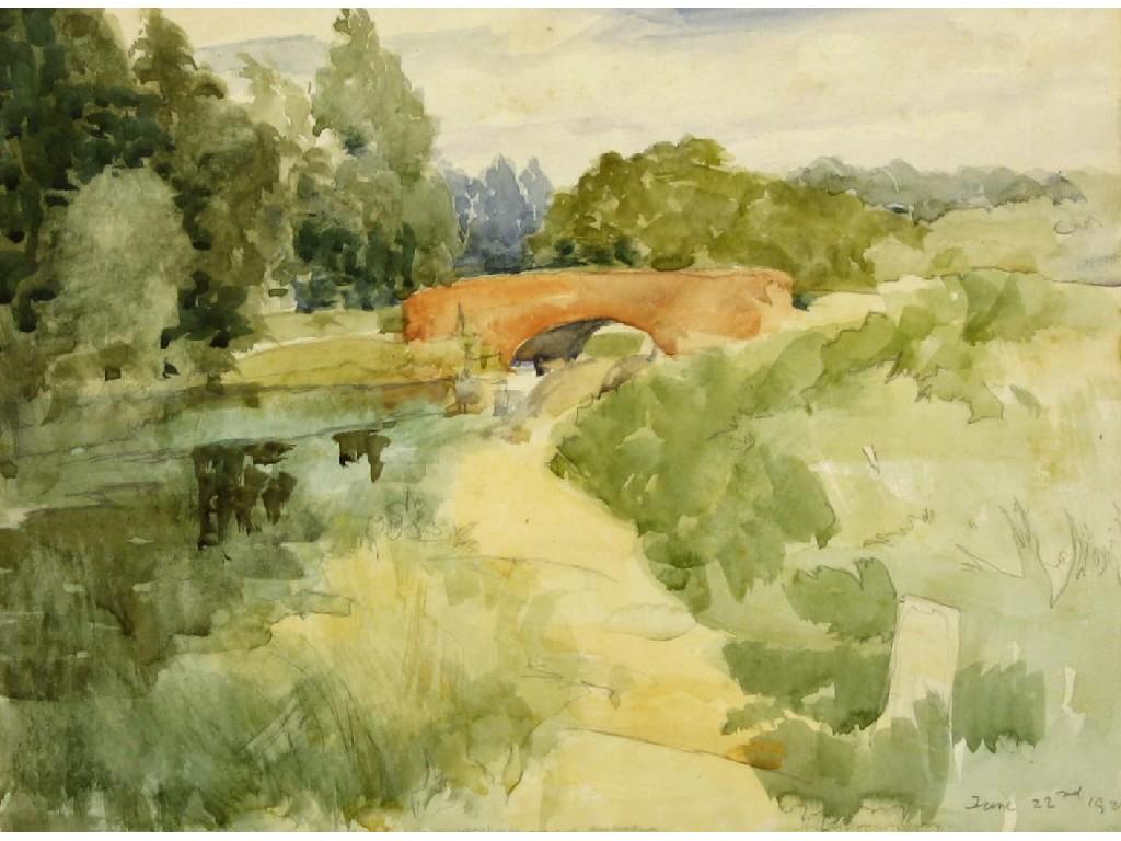 Appraisal: By Phillip Pimlott - rural landscape unsigned dated watercolour and