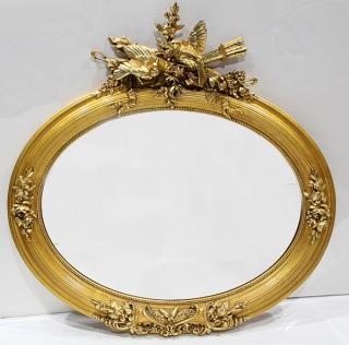 Appraisal: Louis XVI style giltwood mirror Louis XVI style giltwood mirror