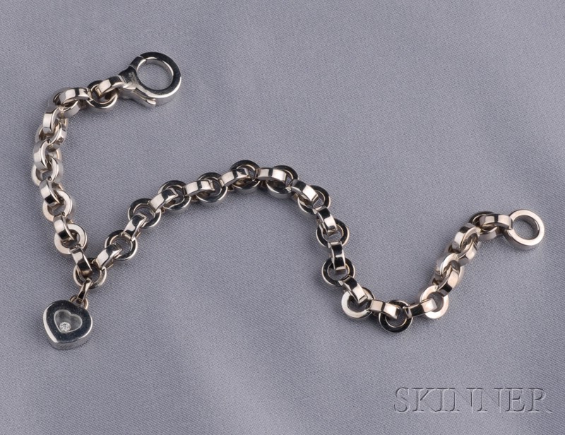 Appraisal: kt White Gold Bracelet Chopard the thick circular links suspending