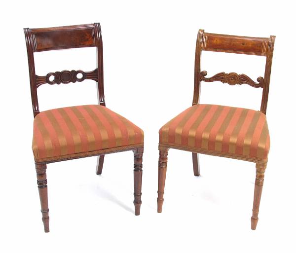 Appraisal: A group of ten Regency style mahogany dining chairs incorporating