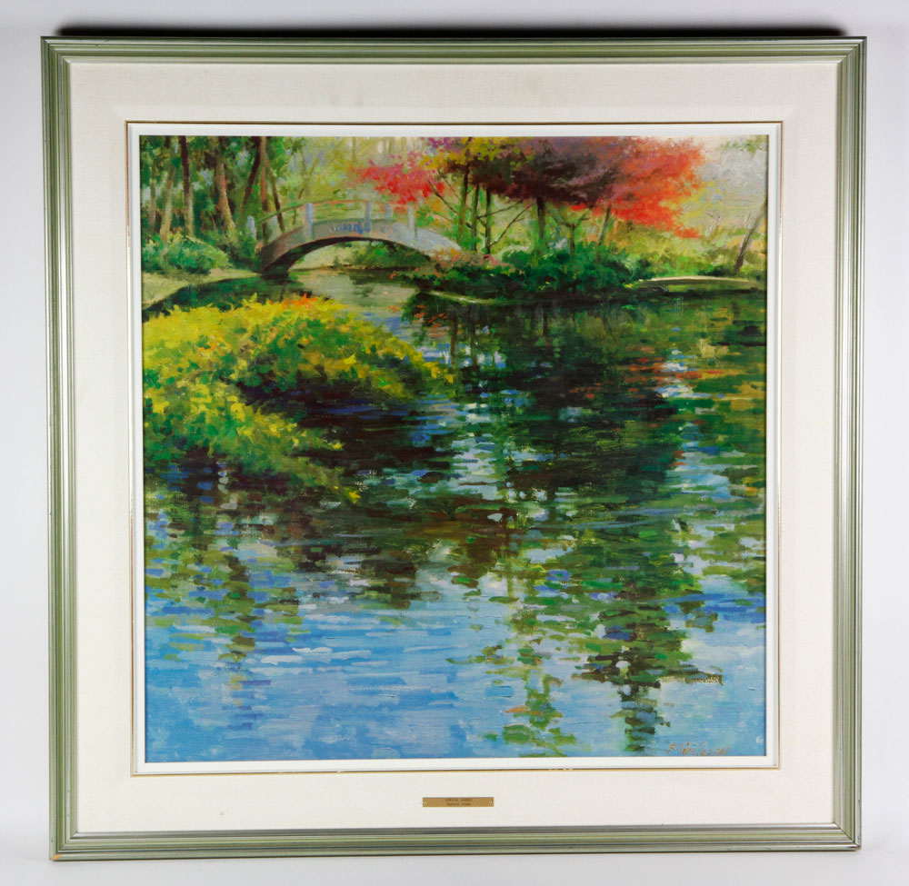 Appraisal: - Vinella Oriental Garden Giclee on Canvas Raymond Vinella American