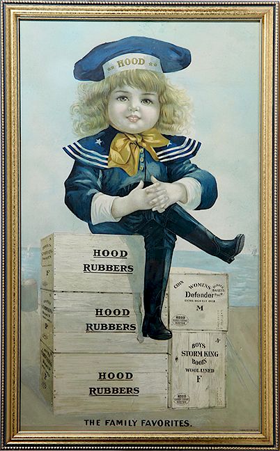 Appraisal: Hood Rubber Boots Advertising Poster Exclusive on Bidsquare A turn