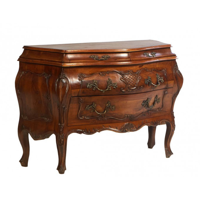 Appraisal: Louis XV Style Carved Mahogany Bombe Commode th c the