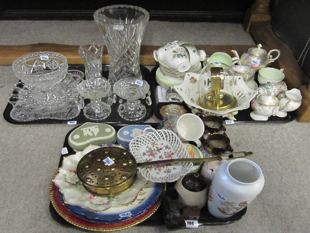 Appraisal: Three trays of ceramics glass etc