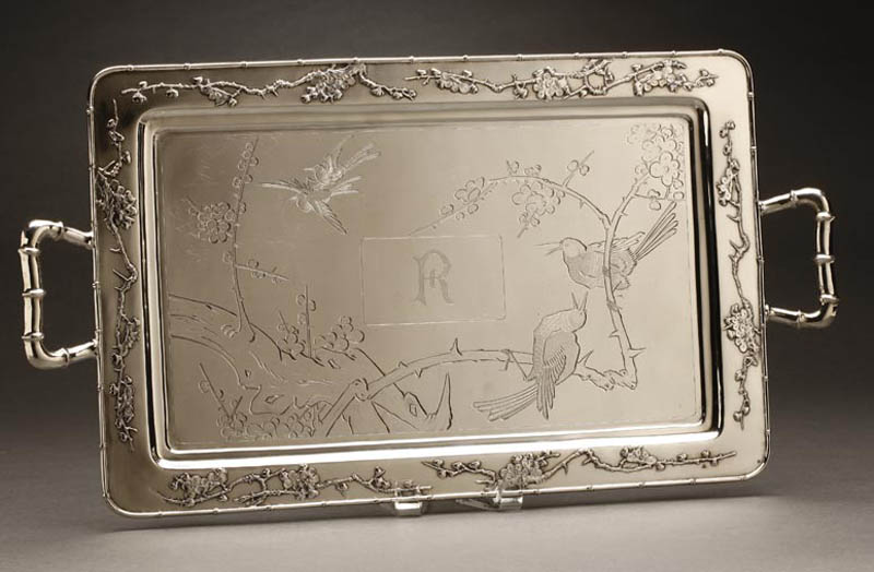 Appraisal: A Luen Wo Chinese Export silver two handled tray A