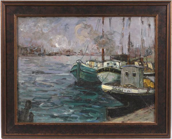 Appraisal: Anthony Thieme American - seascape with boat o c x