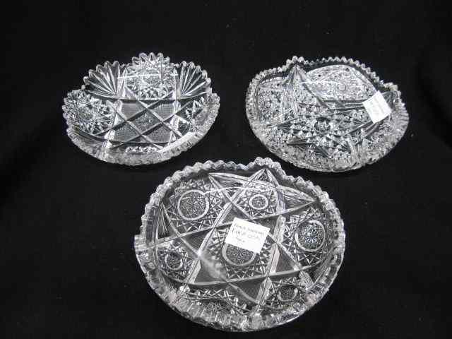 Appraisal: Cut Glass Dishes all heavily cut different designs '' brilliant