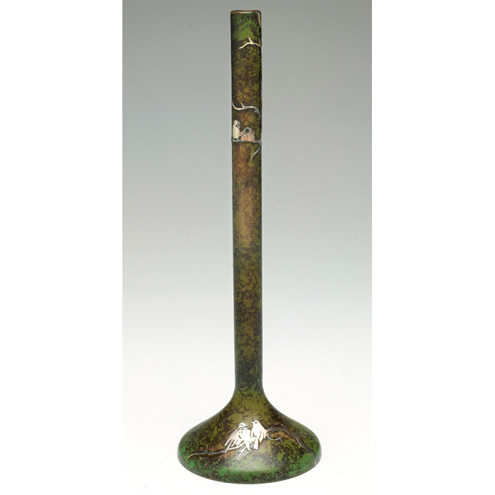 Appraisal: Unusual Heintz bud vase sterling on bronze with an applied