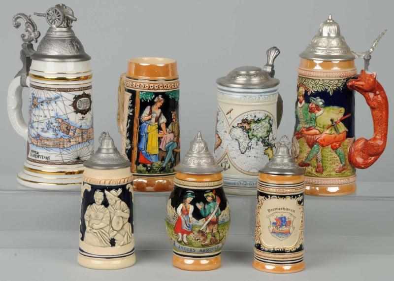 Appraisal: Lot of German Beer Steins Condition Excellent Plus Size Largest