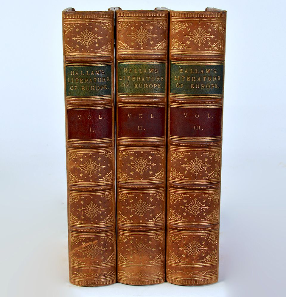 Appraisal: Volumes by Henry Hallam Literature of Europe Covering European literature