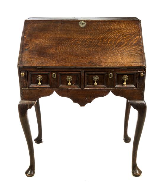 Appraisal: Sale Lot An English Oak Slant Front Writing Desk th