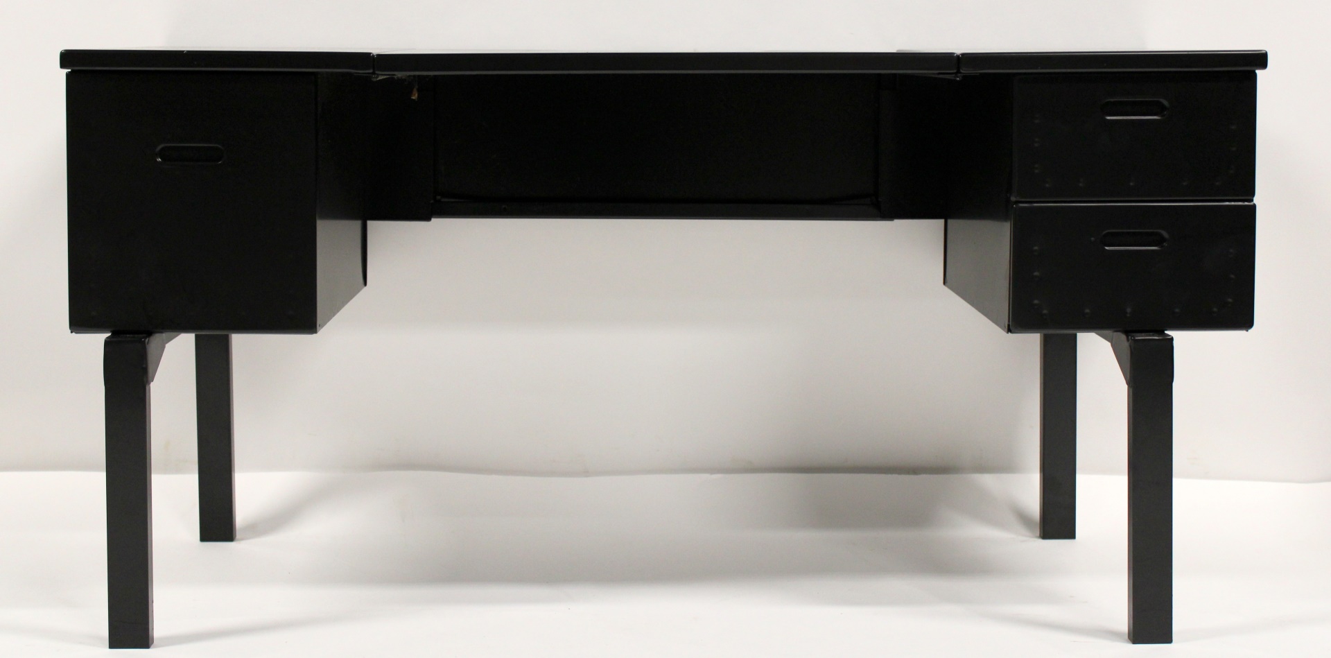 Appraisal: Enameled Black Metal Desk From a New Rochelle NY estate