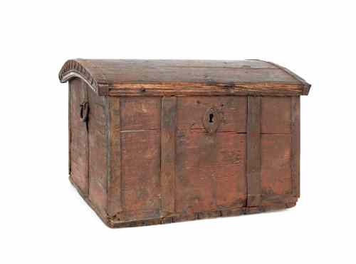 Appraisal: Continental dome lid lock box late th c h w