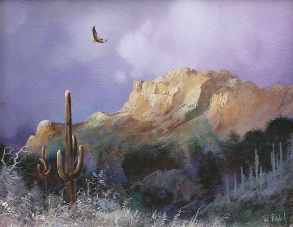 Appraisal: BLAYLOCK Ted American - Western Desert Landscape with Cactus and