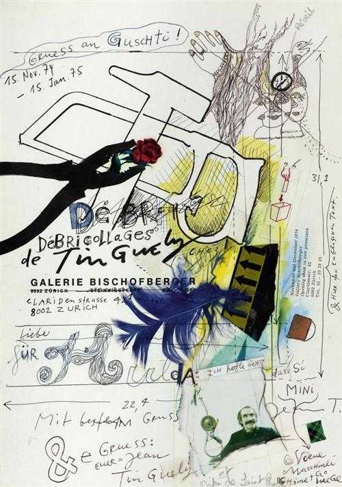 Appraisal: TINGUELY JEAN Fribourg - Bern Gruess an Guschti Picture letter