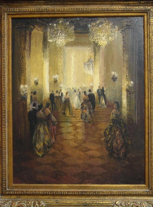 Appraisal: Ludwig Gschossman German - x o c Ballroom Scene Estimate