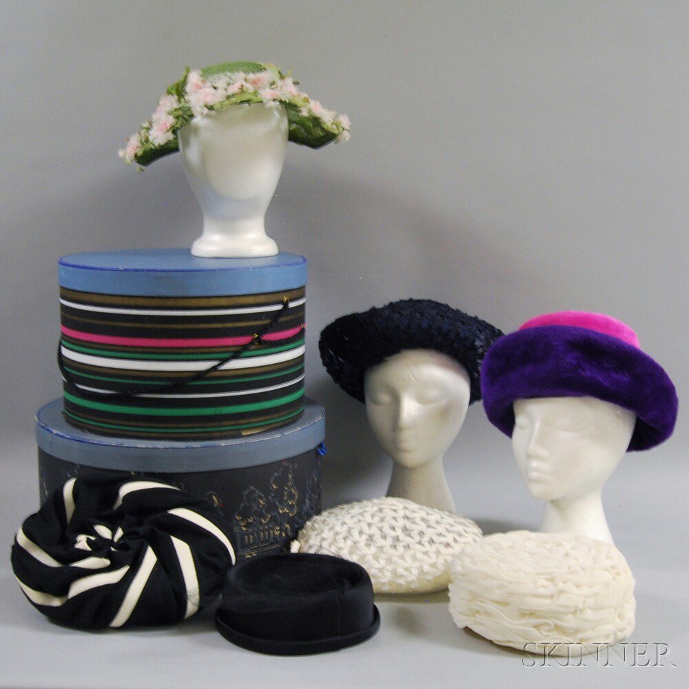 Appraisal: Seven Assorted Vintage Lady's Hats in two G Fox Co