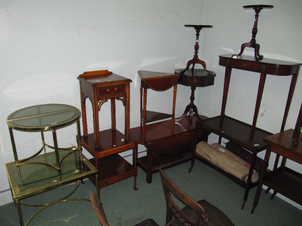 Appraisal: Extensive lot of modern furniture tables trollies wine tables side