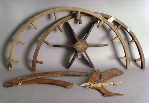 Appraisal: Woodenware to include mold patterns rockers wagon wheel patterns and