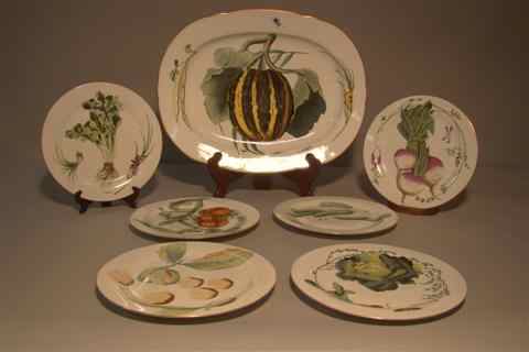 Appraisal: SIX CHELSEA HOUSE DECORATIVE PLATES Decorated with large fruits and