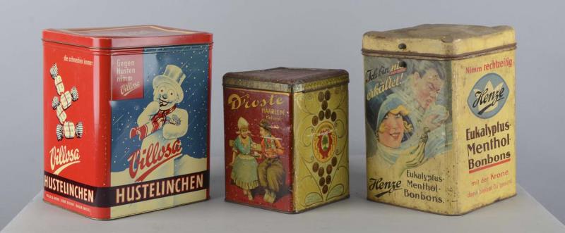 Appraisal: Lot of Tins For Various German Candies Including -for Henze