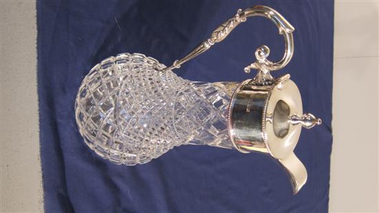 Appraisal: Modern silver mounted claret jug London h in