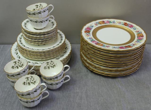 Appraisal: Limoges Royal Worcester Porcelain Lot Includes Limoges porcelain dinner plates