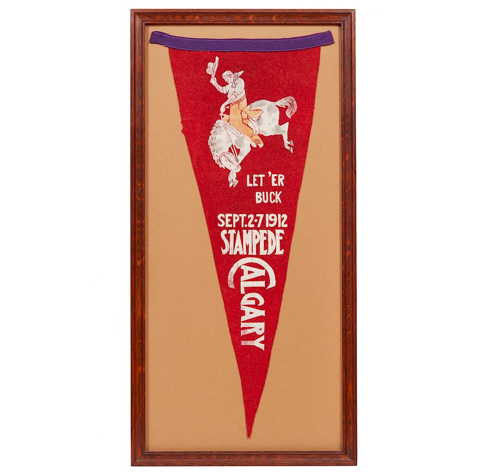 Appraisal: Calgary Stampede Pennant Framed Calgary Stampede Pennant from Features the