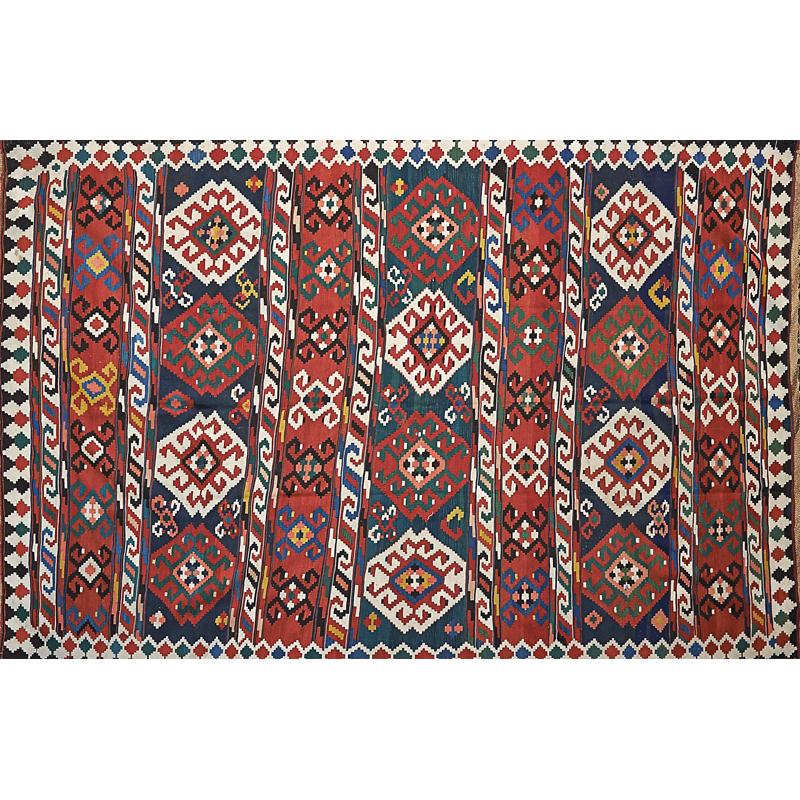 Appraisal: CAUCASIAN Kuba Kilim Condition Report Very good vintage condition some