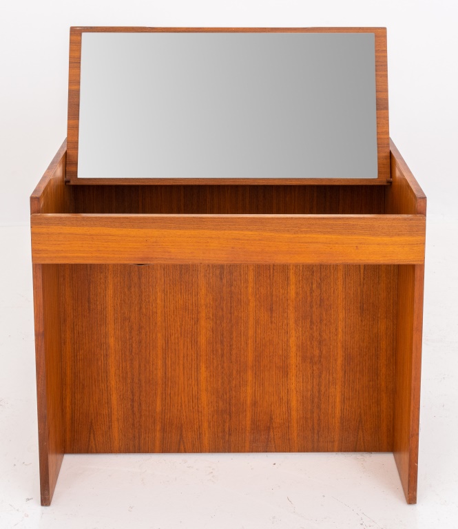 Appraisal: MODERN WALNUT VANITY TABLE S Modern walnut vanity table or