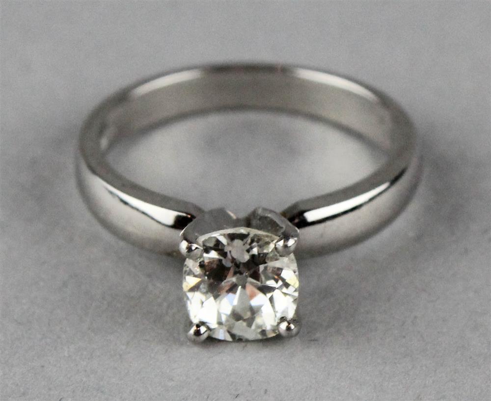 Appraisal: LADY'S PLATINUM AND DIAMOND SOLITAIRE RING marked PLAT and centering