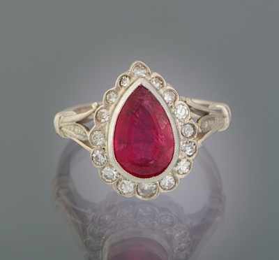 Appraisal: A Ladies' Pink Tourmaline and Diamond Ring k white gold