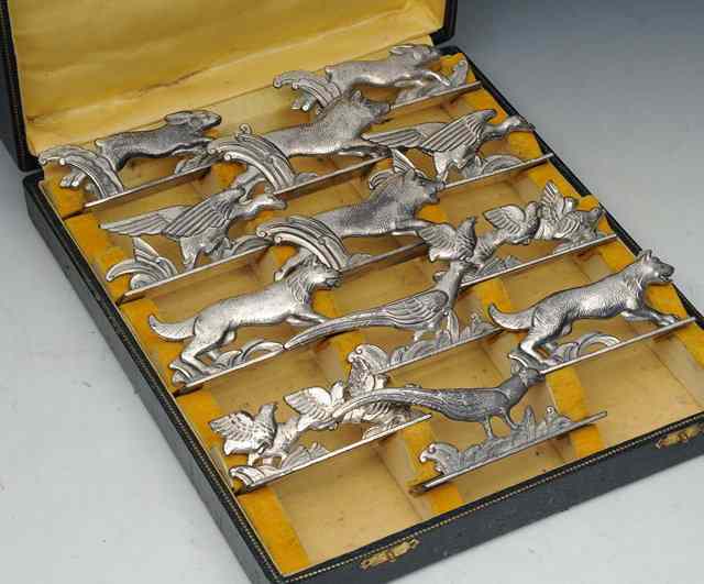 Appraisal: A set of twelve French Art Deco silver plated knife